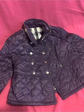 Burberry Kids Quilted Double-Breasted Puffer Jacket - Plum